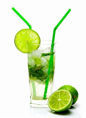 simsearch:400-03965729,k - Mojito cocktail isolated on white background Stock Photo - Budget Royalty-Free & Subscription, Code: 400-03911507