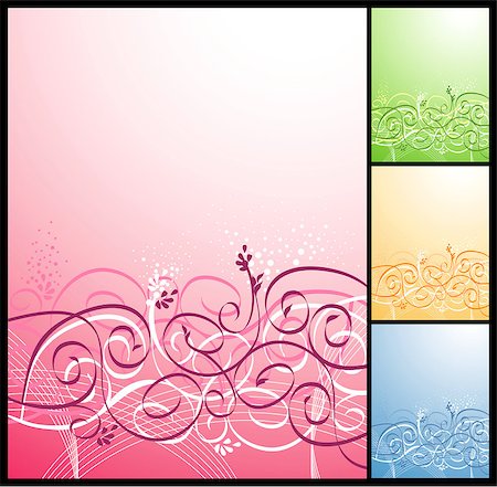 elegant tree drawings - Vector floral background. Very gentle and beautiful! Photographie de stock - Aubaine LD & Abonnement, Code: 400-03911602