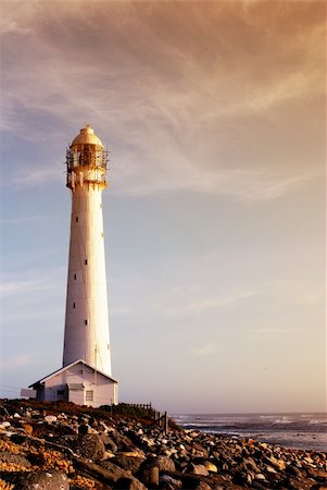 simsearch:400-04272525,k - The Slangkop Lighthouse at Kommetjie, Western Cape, South Africa. Stock Photo - Budget Royalty-Free & Subscription, Code: 400-03912615