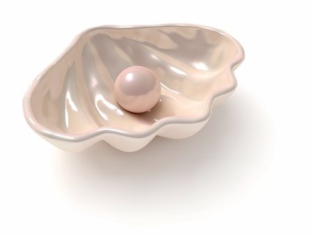 simsearch:700-00023167,k - Stylized 3D scallop-shell with pearl. Concept - wealth, gift.  Isolated. Stock Photo - Budget Royalty-Free & Subscription, Code: 400-03912673