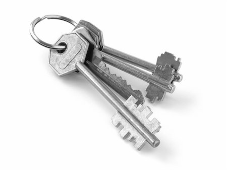 simsearch:700-03692004,k - bunch of keys from door locks on white background Stock Photo - Budget Royalty-Free & Subscription, Code: 400-03912992