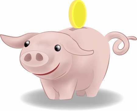 simsearch:400-06077471,k - a piggy bank with a coin going into it. Stock Photo - Budget Royalty-Free & Subscription, Code: 400-03913304