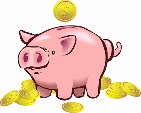 simsearch:400-07218287,k - a piggy bank with a coin going into it. Stock Photo - Budget Royalty-Free & Subscription, Code: 400-03913303