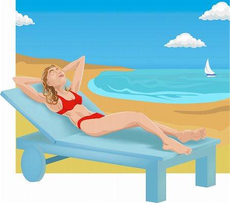 simsearch:400-03944633,k - A woman sunbathing on a beach. Stock Photo - Budget Royalty-Free & Subscription, Code: 400-03913331
