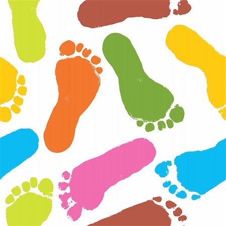 simsearch:633-01715488,k - Seamless pattern, prints of foots of the child, vector illustration Stock Photo - Budget Royalty-Free & Subscription, Code: 400-03926324