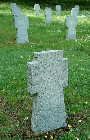 empty stone tombstones, they belong to german soldiers fallen in slovakia Stock Photo - Budget Royalty-Free & Subscription, Code: 400-03927927