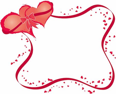 Valentines frame with two hearts, vector illustration Stock Photo - Budget Royalty-Free & Subscription, Code: 400-03929090