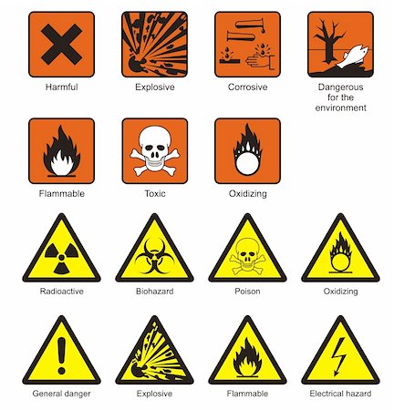 exploding electricity - Science Laboratory Safety & Chemical Hazard Signs Foto de stock - Super Valor sin royalties y Suscripción, Código: 400-03929262