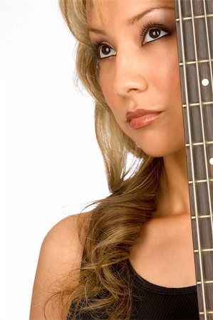 simsearch:400-04652753,k - Attractive Hispanic blonde Girl with guitar (portrait) Stock Photo - Budget Royalty-Free & Subscription, Code: 400-03920645