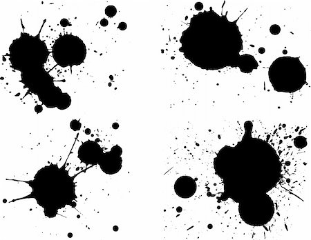 spot (dirt mark) - 4 Black Splatts II.  Background is transparent so they can be overlayed on other Issustrations or Images. Stock Photo - Budget Royalty-Free & Subscription, Code: 400-03922105