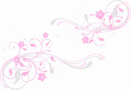 simsearch:400-03928869,k - Pink floral decoration, design element, illustration Foto de stock - Super Valor sin royalties y Suscripción, Código: 400-03922862