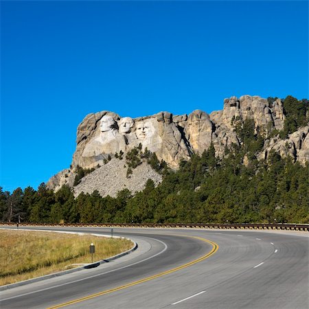 simsearch:400-04512534,k - Front view of Mount Rushmore National Memorial from road. Stock Photo - Budget Royalty-Free & Subscription, Code: 400-03923898