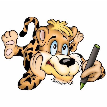 Tiger 02 with crayon - High detailed and coloured illustration Stock Photo - Budget Royalty-Free & Subscription, Code: 400-03934119