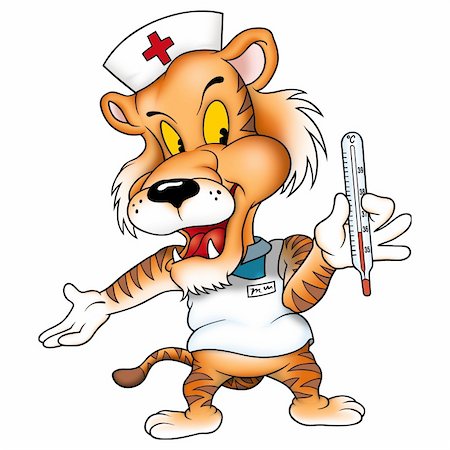 Tiger 03 medic - High detailed and coloured illustration Stock Photo - Budget Royalty-Free & Subscription, Code: 400-03934120