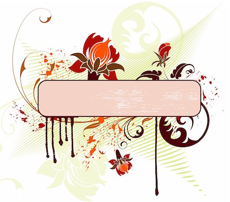 simsearch:400-03969941,k - Grunge paint flower frame, element for design, vector illustration Stock Photo - Budget Royalty-Free & Subscription, Code: 400-03934407