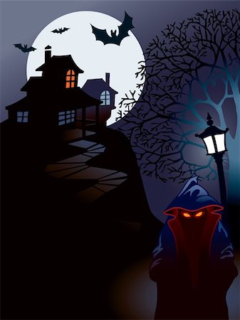 simsearch:400-03936196,k - Halloween house, perfect illustration for Halloween holiday, vector Stock Photo - Budget Royalty-Free & Subscription, Code: 400-03936198