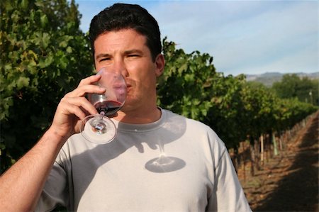 simsearch:846-05647552,k - Young man tasting wine at vineyard Stock Photo - Budget Royalty-Free & Subscription, Code: 400-03937535