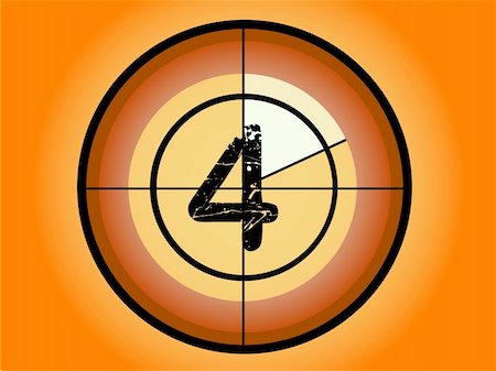simsearch:700-00094661,k - Orange and Red Circle Countdown at No 4 - (Vector Format) Photographie de stock - Aubaine LD & Abonnement, Code: 400-03939126