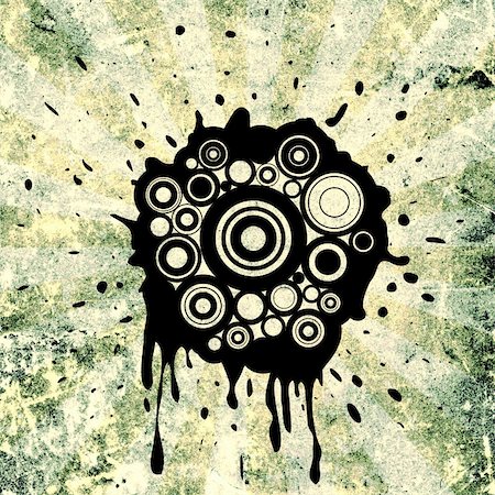 simsearch:400-03952119,k - retro circles and ink splats on grunge background with rays Photographie de stock - Aubaine LD & Abonnement, Code: 400-03939915