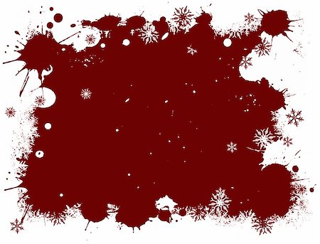 Border of Red and White snowflakes on a Grunge Background Stock Photo - Budget Royalty-Free & Subscription, Code: 400-03930939