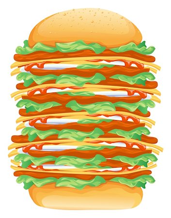 simsearch:700-01716556,k - hamburger rasterized vector illustration with clipping path included Photographie de stock - Aubaine LD & Abonnement, Code: 400-03931043