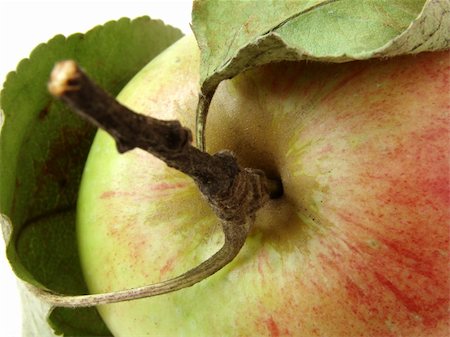 simsearch:649-07238535,k - colorful apple fragment with leaves and stem Stock Photo - Budget Royalty-Free & Subscription, Code: 400-03931809