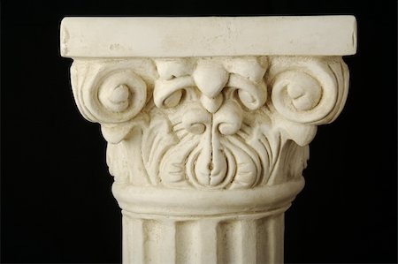 designs for decoration of pillars - Ancient Column Pillar Replica on a Black Background. Stock Photo - Budget Royalty-Free & Subscription, Code: 400-03932753