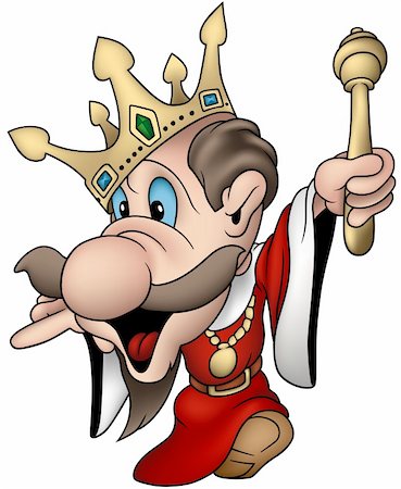 ruler (official leader) - Absent minded king - Highly detailed and coloured cartoon vector illustration Stock Photo - Budget Royalty-Free & Subscription, Code: 400-03932886