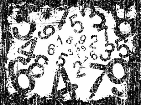 simsearch:632-03898264,k - white Heavy Grunge Illustration with Acid Etched Numbers (Layered Vector) Foto de stock - Super Valor sin royalties y Suscripción, Código: 400-03933647
