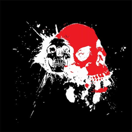 simsearch:400-04275576,k - halloween skulls in an abstract white blood splat on a black background Photographie de stock - Aubaine LD & Abonnement, Code: 400-03933783