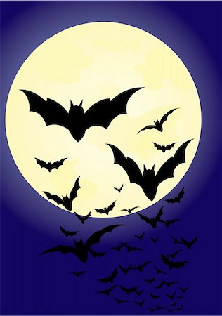 simsearch:400-03936196,k - bats on the moonlight Stock Photo - Budget Royalty-Free & Subscription, Code: 400-03933996