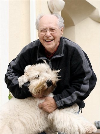 An old man and his dog Photographie de stock - Aubaine LD & Abonnement, Code: 400-03944099
