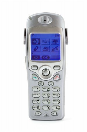 simsearch:400-05366591,k - Cordless phone isolated on white with clipping path Stock Photo - Budget Royalty-Free & Subscription, Code: 400-03944517