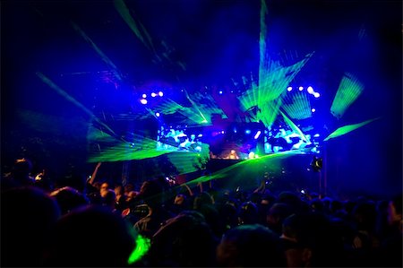 simsearch:6116-07236256,k - Rave Concert Disco Party - fantastic green laser show Stock Photo - Budget Royalty-Free & Subscription, Code: 400-03945992
