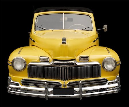simsearch:600-01716651,k - The grill, hood and headlamps of an antique classic car. Stock Photo - Budget Royalty-Free & Subscription, Code: 400-03947412