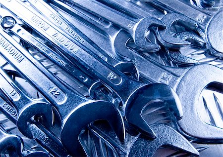 simsearch:400-03947919,k - There are different kinds of tools - open-ended and combination spanners. Stock Photo - Budget Royalty-Free & Subscription, Code: 400-03947885