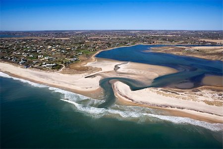 simsearch:400-04377093,k - Aerial view of Southampton, New York with shoal and inlet. Stock Photo - Budget Royalty-Free & Subscription, Code: 400-03948629