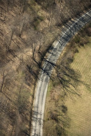 pennsylvania woods - Aerial view of rural country dirt road with bare trees. Stock Photo - Budget Royalty-Free & Subscription, Code: 400-03948634