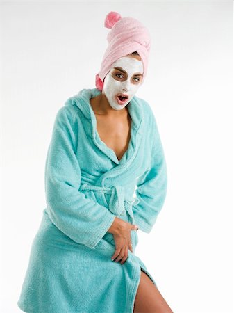 simsearch:649-07436630,k - cute and nice girl with face cream mask posing and making face Stock Photo - Budget Royalty-Free & Subscription, Code: 400-03948961