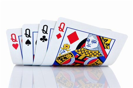 face cards queen - Four of a kind queens Stock Photo - Budget Royalty-Free & Subscription, Code: 400-03949774