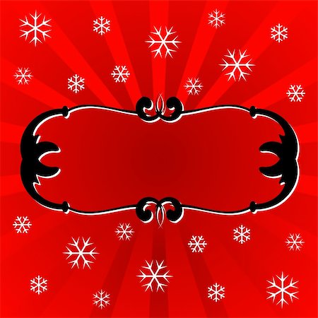 simsearch:632-06118429,k - Christmas theme. Ornamental frame with copy space and falling snow flakes over striped background Stock Photo - Budget Royalty-Free & Subscription, Code: 400-03940135