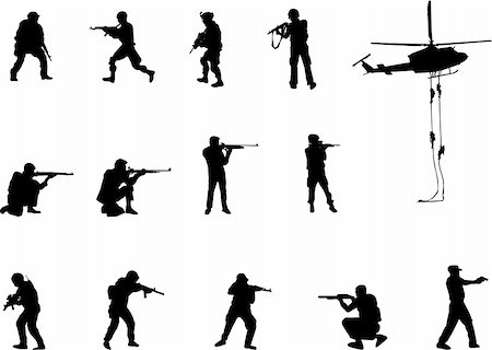 simsearch:400-04072400,k - armed forces silhouettes Stock Photo - Budget Royalty-Free & Subscription, Code: 400-03940510