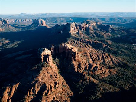 simsearch:400-03948680,k - Aerial view of red rock formations in Sedona, Arizona. Stock Photo - Budget Royalty-Free & Subscription, Code: 400-03940630