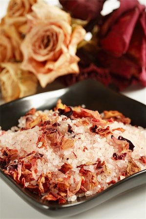 dried human bodies - Bath salt with dry rose petals Stock Photo - Budget Royalty-Free & Subscription, Code: 400-03940812