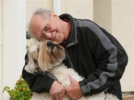 An old man and his dog Photographie de stock - Aubaine LD & Abonnement, Code: 400-03941807