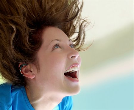 simsearch:400-06481645,k - Happy girl screaming Stock Photo - Budget Royalty-Free & Subscription, Code: 400-03941851
