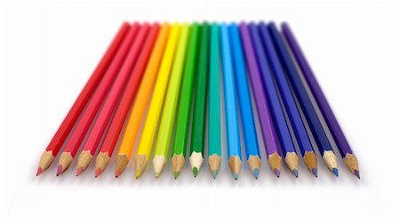 radiating (glowing or emitting light or heat) - burst of colourful crayons in spectrum order Stock Photo - Budget Royalty-Free & Subscription, Code: 400-03941941