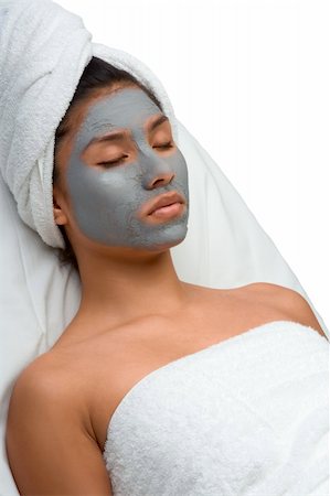 simsearch:400-03950910,k - Girl with facial mask (eyes are closed) Photographie de stock - Aubaine LD & Abonnement, Code: 400-03942253