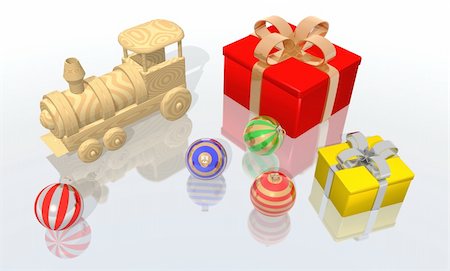 simsearch:614-02241057,k - a 3d render of Christmas gifts and balls Stock Photo - Budget Royalty-Free & Subscription, Code: 400-03942296