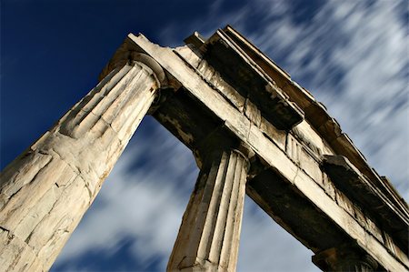 simsearch:400-04476617,k - Old Greek columns in Athens - Passing Time Concept Stock Photo - Budget Royalty-Free & Subscription, Code: 400-03942349